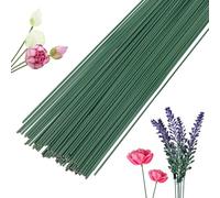 QZKJQDD 50pcs Floral Wire Stems, 2mm x 20cm Green Lacquered Flower Wire, Craft Florist Decorative Floristry Wires Flexible For Flower Stub Stem Handmade DIY Craft Corsages Decoration
