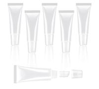 QZKJQDD 6 Pcs Lip Gloss Making Kit, 10ml Empty Lip Gloss Tubes, Refillable Empty Tubes Clear Cosmetic Containers Soft Tube, Lip Balm Tubes Empty for DIY Lip Gloss Makeup Travel Toiletries