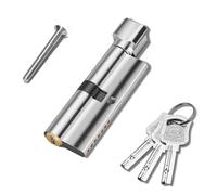 QZKJQDD 70mm Chrome Plated Euro Cylinder Lock,Door Barrel Lock,Thumbturn Knob with 3 Standard Keys,Anti-Pick,Anti-Bump,Anti Drill,High Security for UPVC,Wooden,Composite Doors (Silver)