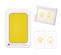 QZKJQDD Baby Handprint and Footprint Kit, Dog Paw Print Kit, 1 Large Size Inkless Ink Pads with 2 Imprint Card, Pet Paw Print for Dogs & Cats, PawPrint Stamp Pad, Family Keepsake (Yellow)