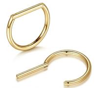 QZKJQDD Body Piercing 2PCS Nipple Bars Titanium Nipple Rings 16G Clicker Nipple Piercing Jewellery Nipple Barbell for Women Men 12MM Nipple Piercing Bar (Gold)