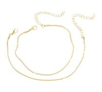 QZKJQDD Gold Anklets for Women, Adjustable Waterproof Women's, Anklets Dainty Layered Chain Set, Gold plating women's anklets, Rope Link Beach Foot Jewelry Gifts for Teen Girls