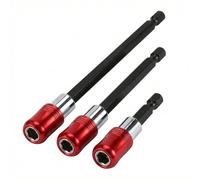 QZKJQDD Magnetic Drill Bit Extender Set, 3 Pcs 60/100/150MM Bit Holder for Impact Driver, Quick Release Self-Locking Bit Holder for Wood Turners Furniture Carpentry and Construction