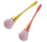 QZKJQDD Professional Blusher Brush, 2 Pcs Foundation Brush for Liquid Makeup, Soft Synthetic Fibres, Ideal for Cream Liquid Makeup, Contour Blush Bronzer Highlight