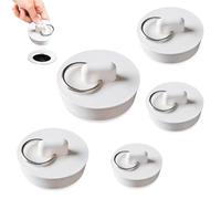 QZKJQDD Rubber Bath Plugs, 5PCS Universal Sink Plug, Bath Plug Sink Plugs Bath Plug Replacement, Universal Bath Plug Sink Plugs Universal For UK Sink, for Kitchen Sink Wash Basin Bathroom (5 Sizes)