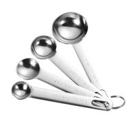 QZKJQDD Stainless Steel Measuring Spoons, 4 Piece Set Engraved Scale Spoon for Liquid & Dry Ingredients, Kitchen Utensils for Baking Measurements, Fit in Spice Jars (1.25/2.5/5/15g)