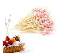 QZKJQDD Star Cocktail Sticks, 200 PCS Toothpicks Wooden, Appetizers Skewers Bamboo Cocktail Picks for Party Decoration, Bamboo Sticks for Charcuterie Sandwich Burgers Fruit