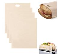 QZKJQDD Toastie Bags for Toaster, Toastie Bags for Toaster Reusable, Non Stick Sandwich Toastie Bag, for Grilled Cheese Sandwiches Pizza Panini (4 Pack)