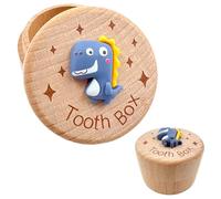 QZKJQDD Tooth Fairy Box, Tooth Keepsake for Boys and Girls, 3D Little Dinosaur Teeth Keepsake, Tooth Keepsake Box for Kids' First Lost Teeth Tooth Fairy Gifts for Birthdays Baby Shower Holiday