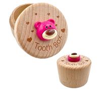 QZKJQDD Tooth Fairy Box, Tooth Keepsake for Boys and Girls, 3D Little Pink Bear Teeth Keepsake, Tooth Keepsake Box for Kids' First Lost Teeth Tooth Fairy Gifts for Birthdays Baby Shower Holiday