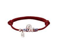 QZLNONTK 2026 Year of the Horse Lucky Silver Bracelet - S999 Sterling Silver Red String Gift for Birth Year(Red)