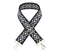 QZLNONTK Bag Strap, Crossbody Bag Strap, Width 5 cm Boho Bag Strap,Bag Strap,Bag Handle,Carry Strap,Replacement Strap,Bags,Webbing,Bag Shoulder Strap for Bags and Handbags,DIY(Navy Blue,Silver Clasp)