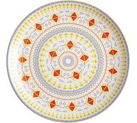 QZLNONTK Dinner Plate,Colorful Plates, Porcelain Dishes for Kitchen Microwave Oven, Dessert Plate,Ceramic Salad Plate Bohemian Style Plate(Floral,8inch)