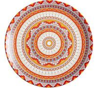 QZLNONTK Dinner Plate,Colorful Plates, Porcelain Dishes for Kitchen Microwave Oven, Dessert Plate,Ceramic Salad Plate Bohemian Style Plate(Red,8inch)