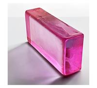 QZLNONTK Transparency Colored Clear Glass Blocks - Rectangular Crystal Bricks for Home, Office, Bar, and Hotel Decor(Pink)