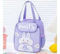 QZLSAYSL 4-piece set- Cooler Tote Large Lunch Box for Women, Insulated Lunch Bag for Kids, Boite a Lunch Femme Reusable Leakproof Womens Lunch Bag for Work, Picnic, Camping (Plaid) (strawberry purple)