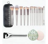 QZLSAYSL Make Up Brushes, Professional 18-Piece Brush Collection Synthetic Foundation Brush Set with Wood Handles