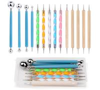 Qzma 14 Pcs Dotting Tools, Embossing Tool with Box, Paint Dotting Tool for Nail Art, Rock Painting, Pottery Clay Modeling Embossing