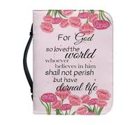 Qznuberone Bible Book Carrying Bags for Church, Bible Study Accessories,Faux PU Leather Bible Book Cover with Handle, Butterfly Floral Large Bible Cover Case Sturdy Bible Bags for Women Pink