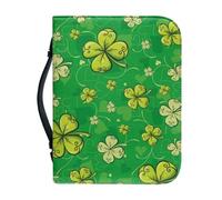 Qznuberone Bible Cover for Women Bible Protective with Handle and Zipper Portable Carrying Book Case for Bible Begginer Muti-use Church Bag, Green Leaf, XXL