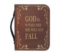Qznuberone Bible Cover for Women Bible Protective with Handle and Zipper Portable Carrying Book Case for Bible Begginer Muti-use Church Bag, American Flag Sunflower Text, M