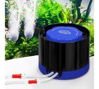 QZQ Aquarium Air Pump, Quiet Fish Tank Air Pump with Dual Outlets, 3W Powerful Adjustable Oxygen Pump with Accessories, Aquarium Bubbler Aerator for Fish Tank Up to 80 Gallon (3W)