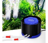 QZQ Aquarium Air Pump, Quiet Fish Tank Air Pump with Stainless Steel Dual Outlets, Powerful Adjustable Oxygen Pump with Accessories, Aquarium bubbler Aerator for Fish Tank Up to 40 Gallon (2.5W)