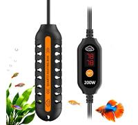 QZQ Aquarium Heater, 200W Adjustable Fish Tank Heater with Digital Display, External Temperature Controller, Submersible Turtle Tank Heater for 20-40 Gallon Tanks