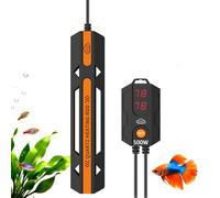QZQ Aquarium Heater, 500W Fish Tank Heater with Temperature Controller, Leaving Water Automatically Stop Heating, Overheating Protection, Turtle Tank Heater for Freshwater & Saltwater