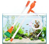 QZQ Fish Tank Syphon Cleaning Kit Super Strong Fish Tank Siphon With Double Sponge Algal Scraper Aquarium Cleaning Kit For Fish Tank Aquarium Gravel Cleaner