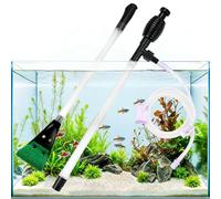 QZQ Fish Tank Syphon Cleaning Kit Super Strong Fish Tank Siphon With Double Sponge Algal Scraper Aquarium Cleaning Kit For Fish Tank Aquarium Gravel Cleaner