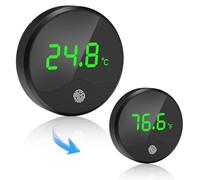 QZQ Fish Tank Thermometer LED Touch Screen Aquarium Thermometer Digital Wireless Precise Display ±1℃/±2°F Energy-saving Adhesive Fish Tank Accessories