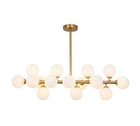 QZQHUSOJ Lamp Light Chandelier Modern G4 Led Light Fixture Globe Glass Chandelier Adjustable Ceiling Light Fixture for Hallway Bar Kitchen Dining Room,Golden,16 Lights