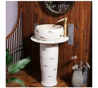 QZQJUILU Bathroom Sink Ceramics Retro Industrial Style Deco With Hard And Easy To Clean Floor Standing Basin Unit,Waterproof Rustproof Countertop,B,D,With mirror(F Without mirror)