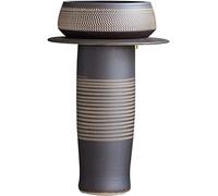 QZQJUILU Ceramic Sink Art Sink, Ceramics Floor-standing Column 80 * 52cm Outdoor Courtyard, Hand-carved Creative Hotel Garden Retro Ind(PedestalBasinSink)