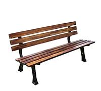 QZQJUILU Garden Benches, Solid Wood Garden Bench with Backrest, Outdoor Wooden Park Bench, Cast Iron Tripod Leisure Retro Patio F Suitable for Outdoor and Indoor