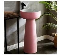 QZQJUILU Gold Modern Ceramic Sink 16X16,Indoor/Outdoor Round Freestanding Basin By Kaolin Clay,Bathroom Essential,E,40x40x85cm(Q 40x40x85cm)