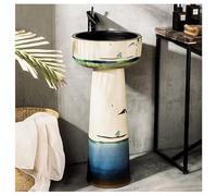 QZQJUILU Gold Modern Ceramic Sink 16X16,Indoor/Outdoor Round Freestanding Basin By Kaolin Clay,Bathroom Essential,E,40x40x85cm(C 40x40x85cm)