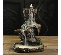 QZQJUILU Incense Burners Classical Style High-altitude Water Flowing Back Aromatherapy Furnace Creative Resin Inverted Sandalwood Aromatherapy Furnace Decoration for Home Office Yoga