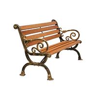 QZQJUILU Outdoor Furniture Porch Garden Bench Park Bench Outdoor Lounge Chairs, Cast Iron And Wood Legs Sitting Board, Iron Bench With Backrest And Armrests