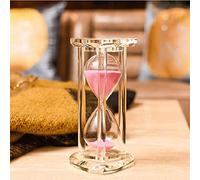 QZQJUILU Sandglass4Colors 15/30/60 Min Crystal Hourglass Heart Shape Sand Clock Timer Xmas Gift Glass Sandglass Wedding Girlfriend Gift Home Yellow Heart Base_15 Minutes