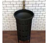 QZQJUILU Sink Art Hotel Home Basin Vanity Unit Furniture, Free Standing Cabinet, Style Removable Stand Iron A(Black Without mirror)