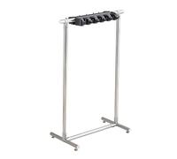 QZQJUILU Stainless Steel Broom Mop Holder, Cleaning Tool Organizer, Floor Mount Broom Mop Cleaning Supplies Housekeeping Station(10 Slots and 12 Hooks)