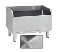 QZQJUILU Stainless Steel Floor Mount Mop Sink/Basin - Heavy Duty Freestanding Wash Station - Easy Water Disposal - with Adjustablet(Silver 80x41x55cm)