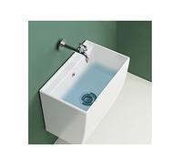 QZQJUILU Wall-Mounted Mop Sink, Clean Without Dead Ends, Wall-Mounted Design, Space Saving, Strong Load-Bearing Capacity(White 31x31x39cm)