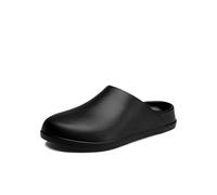 qzqRuuchaen Unisex EVA work slippers - waterproof slip-on kitchen shoes, chef's slippers, nursing shoes, gardening (Black, Adult, Men, 9, Numeric, UK Footwear Size System, Medium)