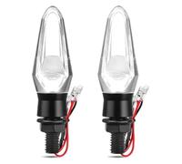 QZQXEMEDQ 12V 8mm Motorcycle Blinker Indicator Lamp Flashing Turn Signal Full Clear Lens Amber Lights motorcycle turn signal light(2pcs)