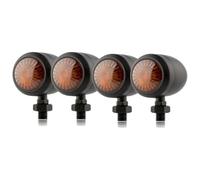 QZQXEMEDQ For Bobber For Chopper Motorcycle Turn Signal Indicator Lights Flashing Light 12V 10mm Blinker Lamp motorcycle turn signal light(4PCS Black)