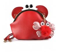 Qzunique Crab Shape Handbag Novelty Crossbody Bag Crayfish Shells Animal Shaped Purse Detachable Shoulder Bag Women's Satchel, A-crab-red, One Size