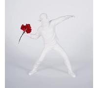 QZVANLON Flower Thrower Sculpture,Resin Statue for Home Decor, Modern Decorative Figurines for Living Room,Office Desk Bookshelf Small Figurines Decoration,Art Ornament Collection (White)